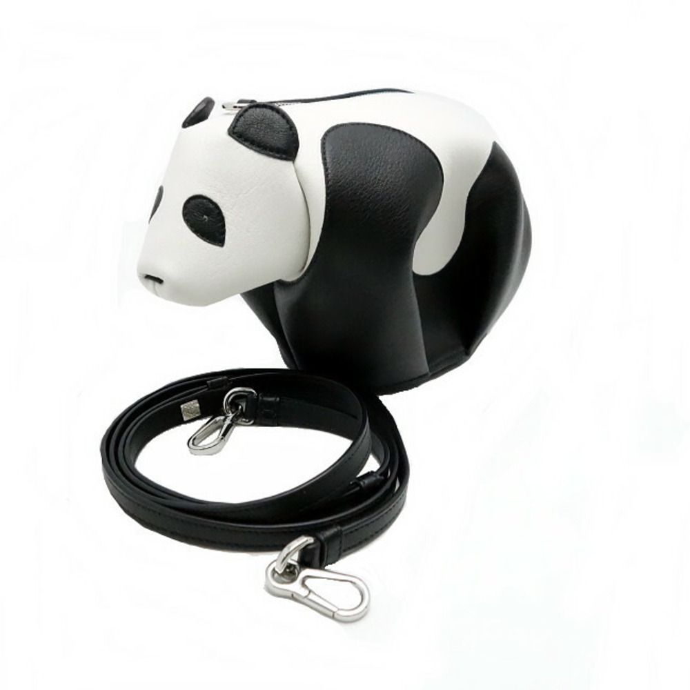 Loewe Panda Shoulder Bag Black White Calfskin